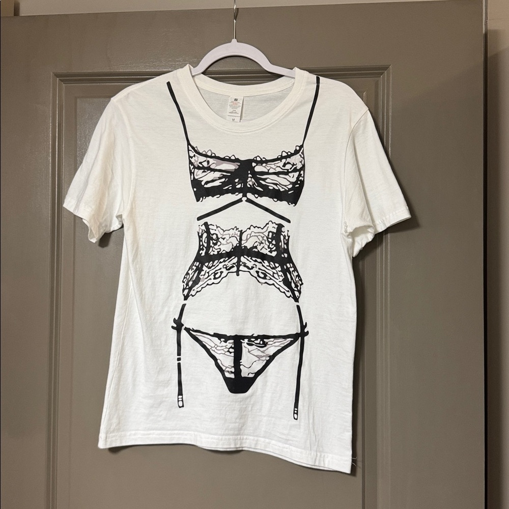 Women's White Graphic Short Sleeve Tee - Picture 6 of 8